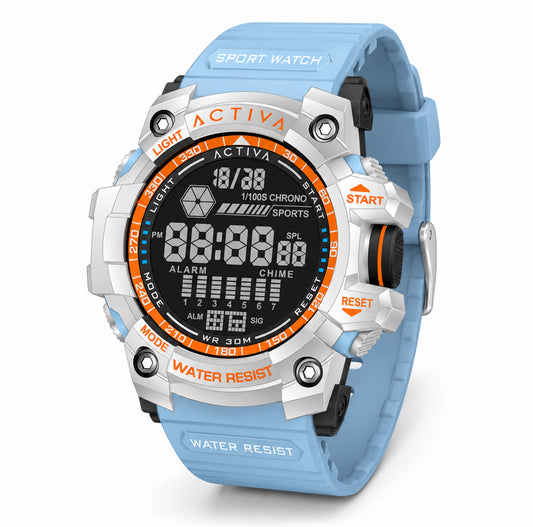 Activa X Invicta Digital Men's Watch - 56mm, Light Blue (ACW8020-008)