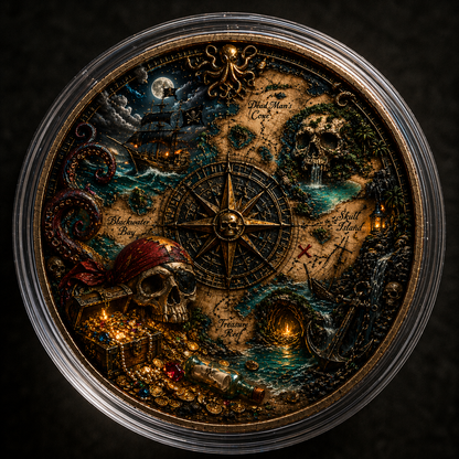 Treasure Cursed Map Pirate 1 AVDP OZ Copper Collectible – Skull Island Nautical Treasure Piece