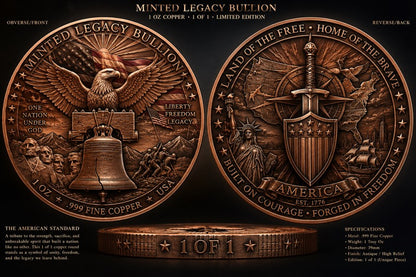 1oz Copper Coin – Minted Legacy Bullion Edition (Limited to 100)