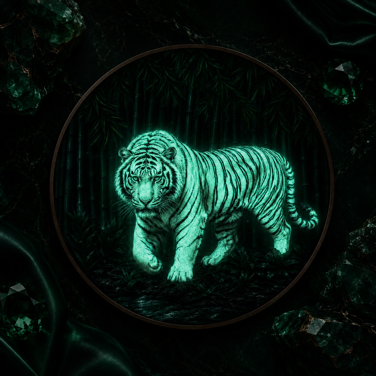Emerald Forest Tiger – 5 AVDP oz Glow-in-the-Dark .999 Fine Copper Coin