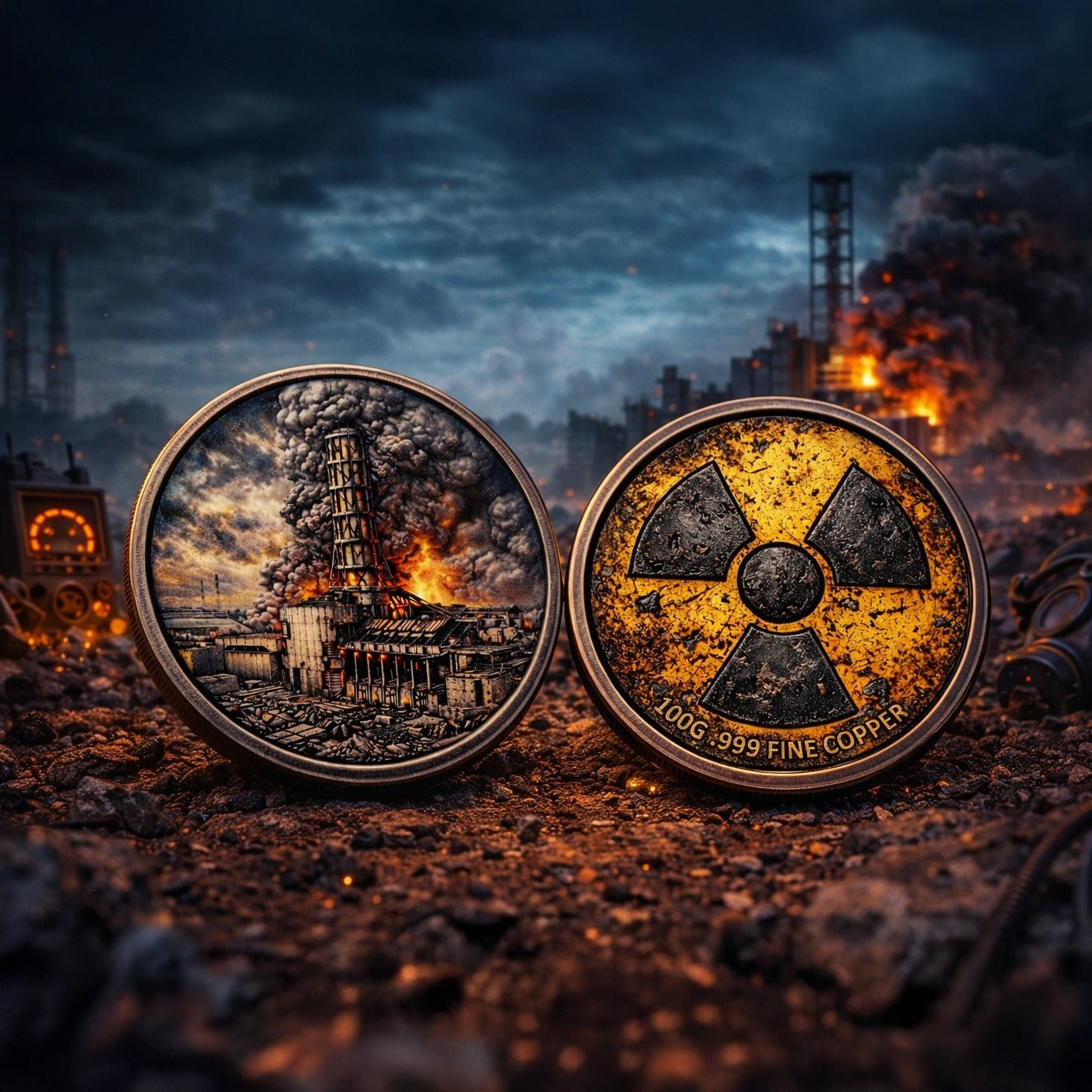 2026 40th Anniversary Chernobyl Disaster 100g Colorized Antique .999 Copper