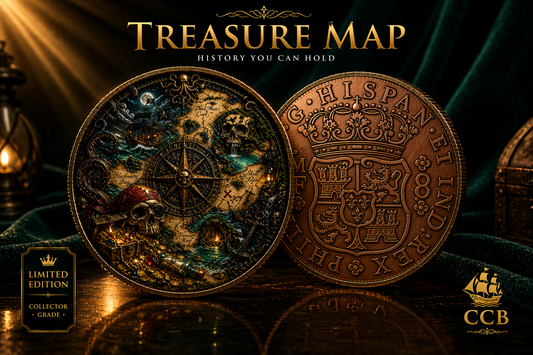 Treasure Cursed Map Pirate 1 AVDP OZ Copper Collectible – Skull Island Nautical Treasure Piece