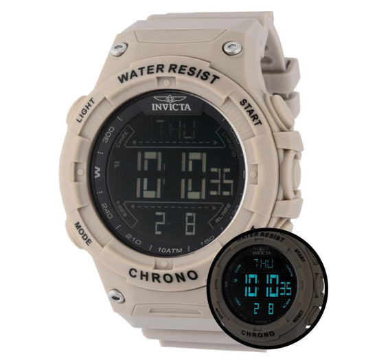 Invicta Racing Burnout Digital Men's Watch - 52mm, Light Brown (47526)