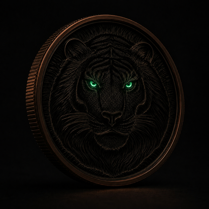 Emerald Forest Tiger – 5 AVDP oz Glow-in-the-Dark .999 Fine Copper Coin