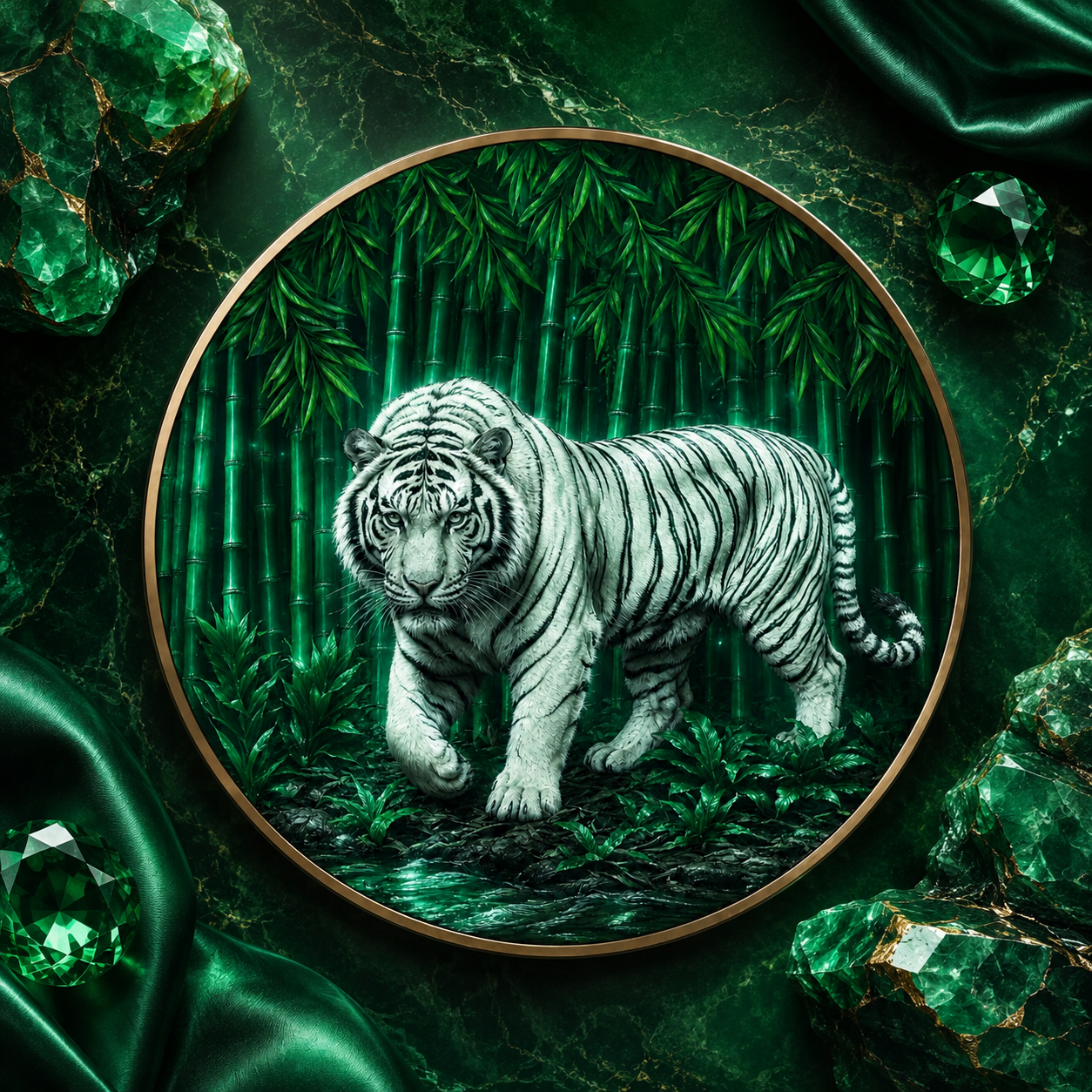 Emerald Forest Tiger – 5 AVDP oz Glow-in-the-Dark .999 Fine Copper Coin
