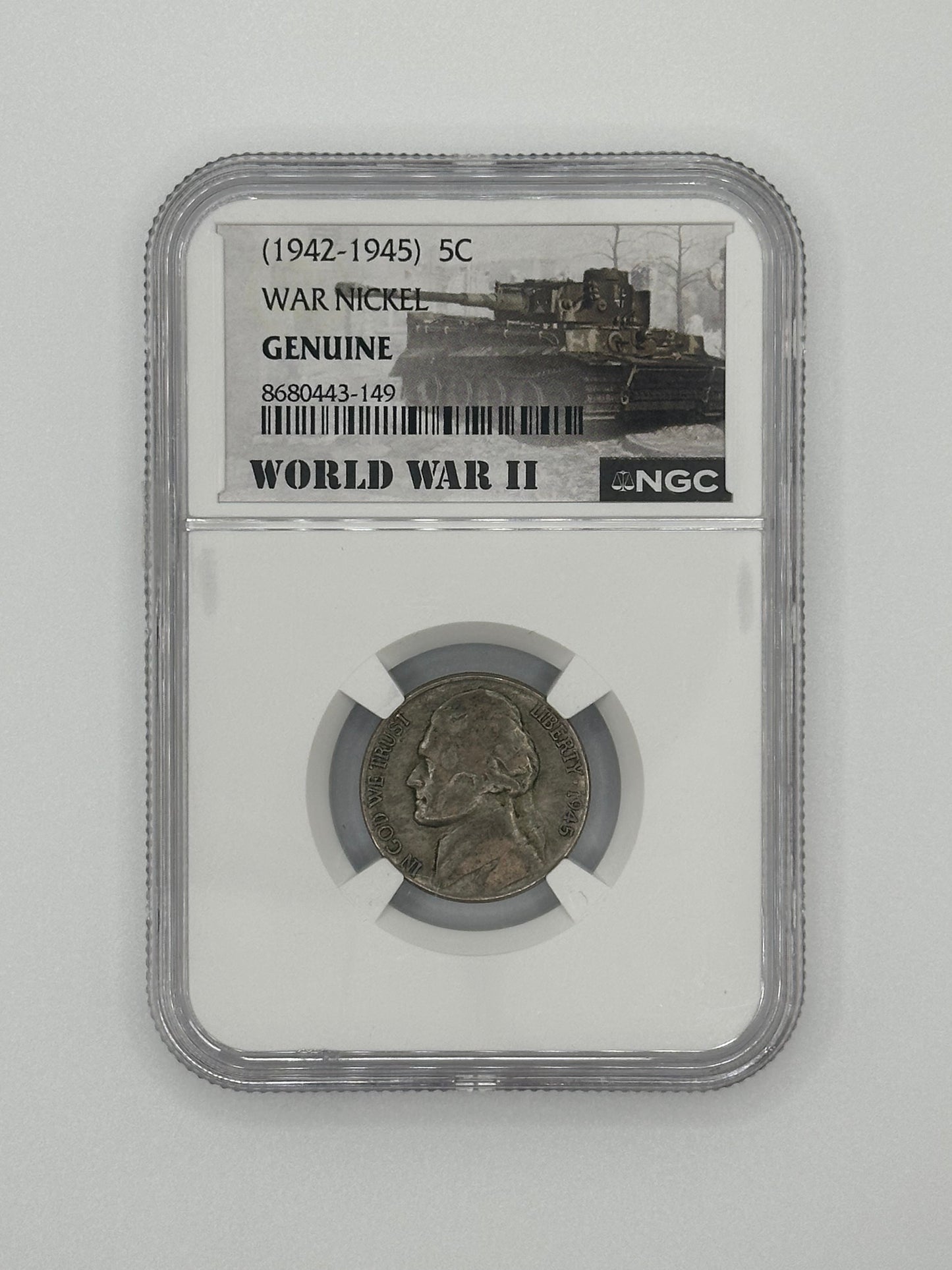 1942-1945 Jefferson War Nickel 5C — NGC Genuine | World War II Era