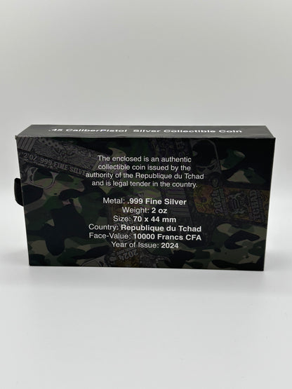 2 OZ SILVER .45 CALIBER PISTOL