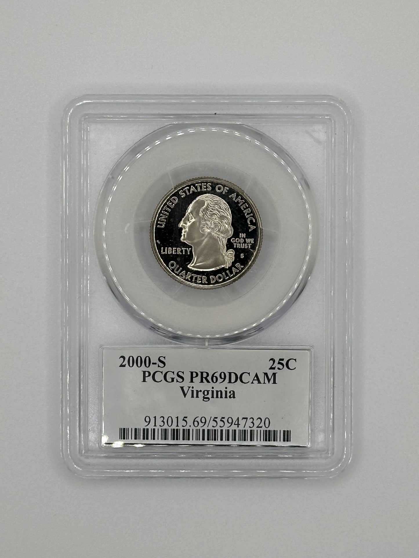 2000-S Virginia State Quarter 25C PR69 Deep Cameo — PCGS Certified