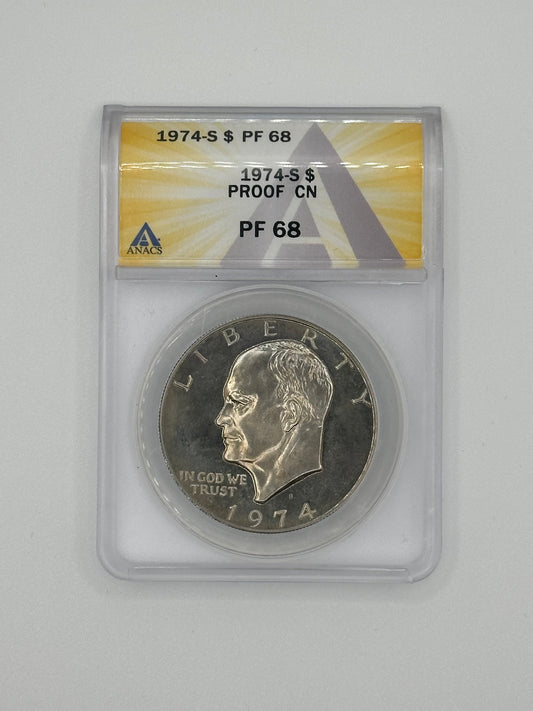 1974-S Eisenhower Dollar $1 Proof Clad — ANACS Certified