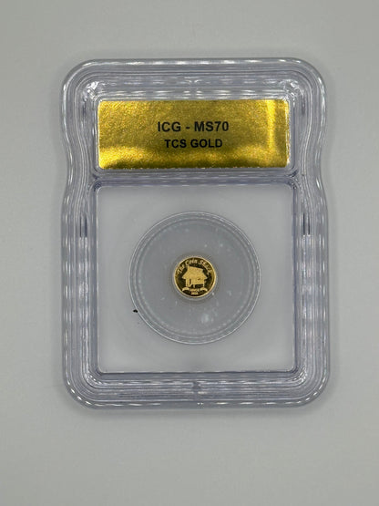 ICG MS70 The Coin Shack (TCS) Fractional Gold Coin – 1/200 oz Gold