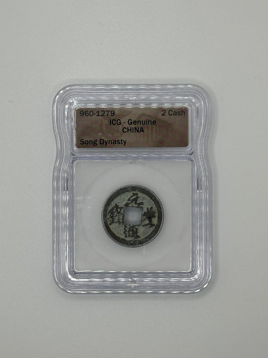 China Song Dynasty (960–1279) 2 Cash – ICG Genuine | Ancient Chinese Coin