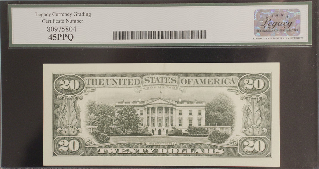 Legacy Currency Grading 45PPQ – 1985 $20 Federal Reserve Note – Fr. 2075-C – Philadelphia District